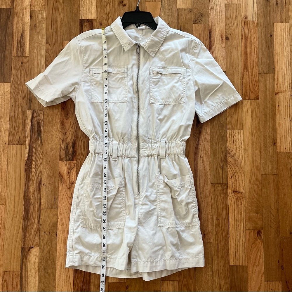 GAP White Short Sleeve Utility Romper